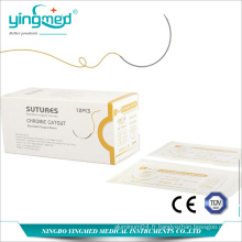 Fil de suture chirurgicale Charomic Catgut avec aiguille